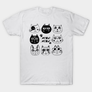 Funny Cat Heads T-Shirt